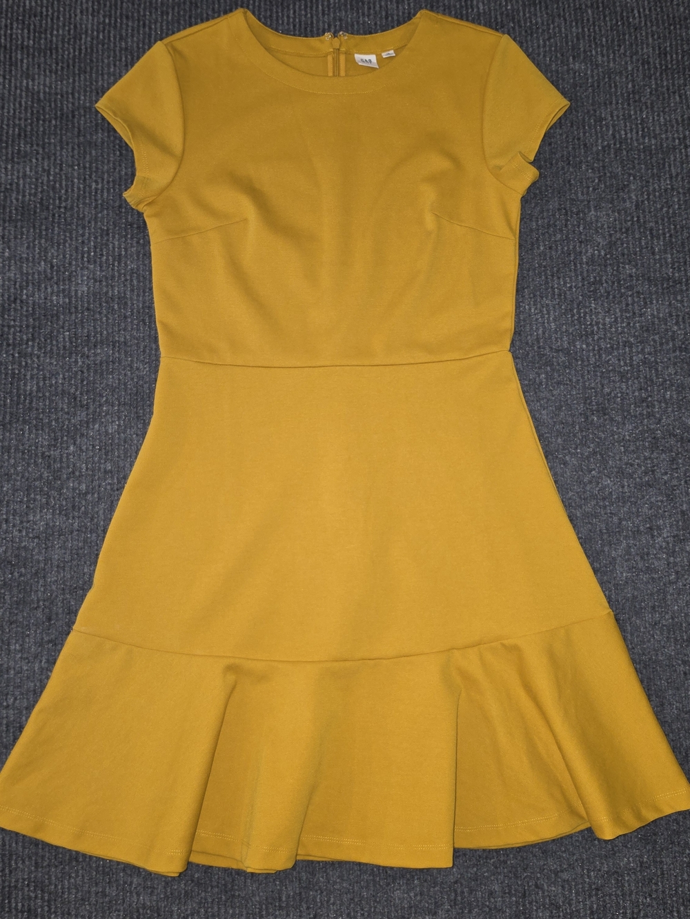 GAP Mustard Yellow Fit & Flare Mini Dress